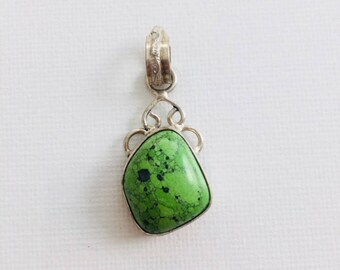 Silver and Green Stone Pendant