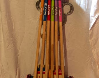Rare Disney Wooden Croquet Set Vintage