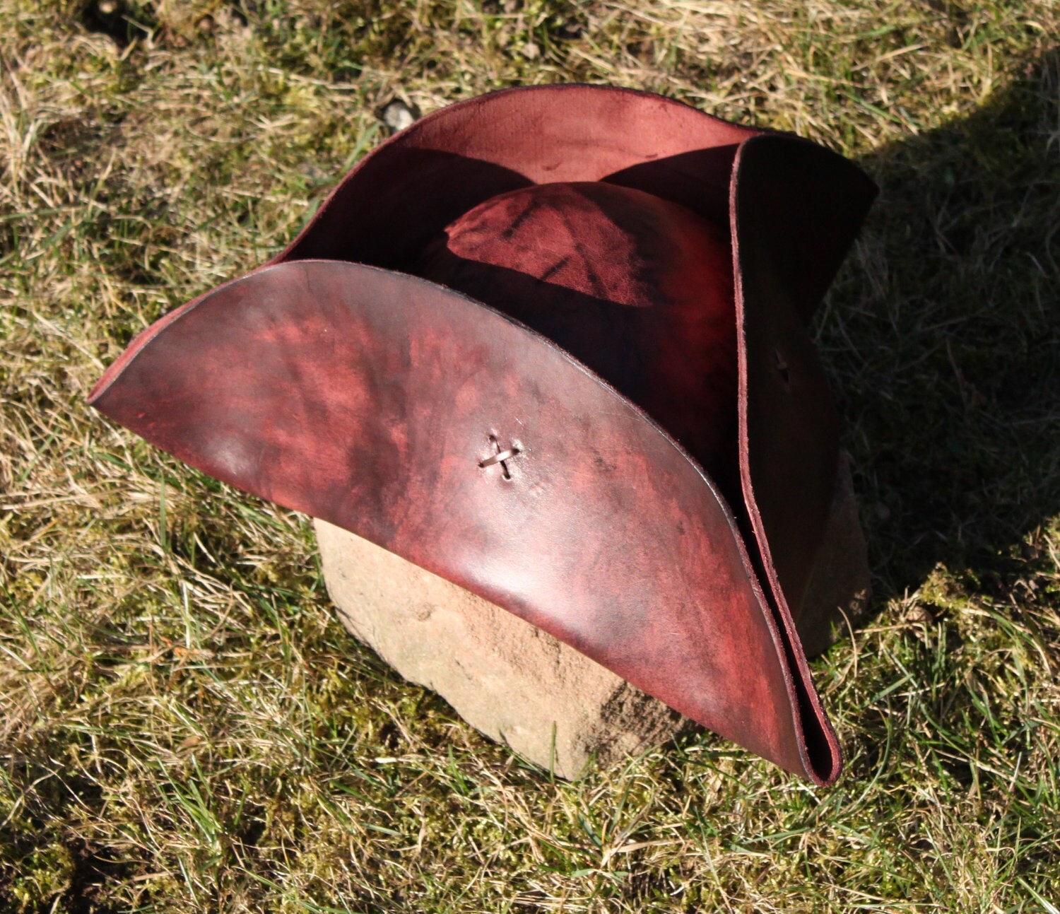 Pirate tricorn leather hat