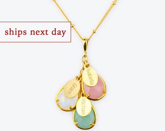 Birthstone Necklace for Mom, Personalized Grandmother Gift, Mothers Necklace, Mothers Day gift ideas mom, Step Mother daughter gift from Son