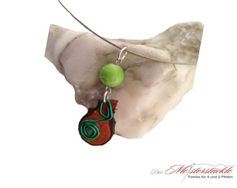 Green Choker aluminum and pearls unique