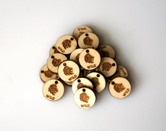 Circle Tags Custom Tags Wood Tags Personalized Small Tags Small Wooden Tags Engraved Knitting Buttons Craft Buttons Business Tags Laser Cut