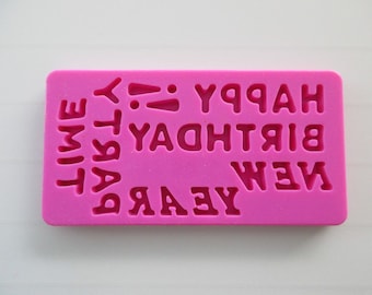 moule silicone HAPPY BIRTHDAY NEW year party time pour modelage