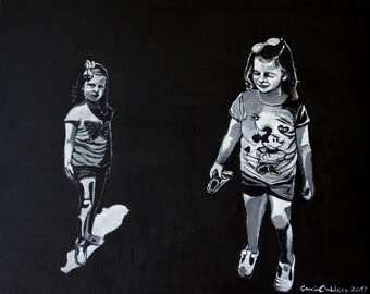 Portrait Devictoria in black and white on canvas.