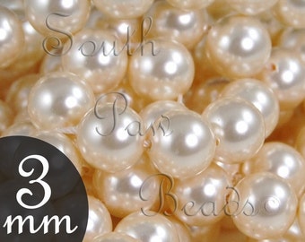 3mm Cream Glass pearl beads by Style 5810 Swarovski (50)