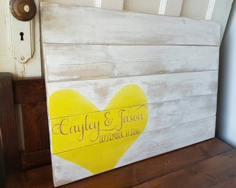 Wedding guest book- Wood guest book- Wood sign- Guest book- White wash- Weddings- Wedding decor- Custom sign- Unique guestbook- Rustic sign