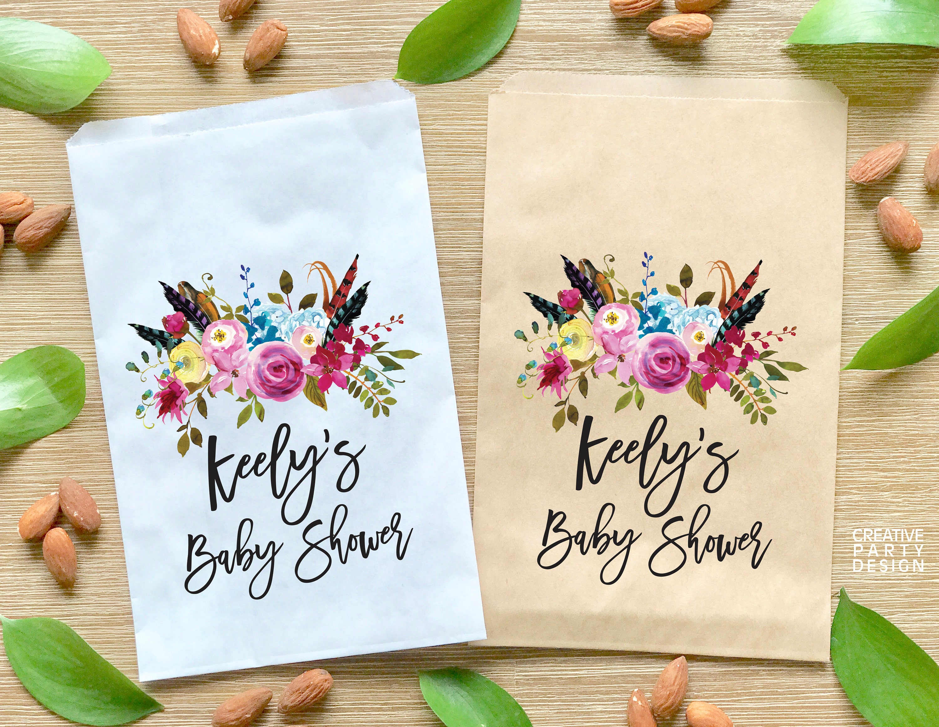 Boho Theme Favor Bags / Baby Shower Treat Bags / Bohemian Chic
