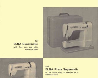 ELNA Supermatic Plana (TAN) User's Manual/ Operating Instruction