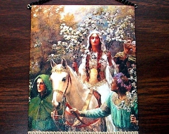 May Queen Tapestry, Medieval Dollhouse Miniature 1/12 Scale, Hand Made