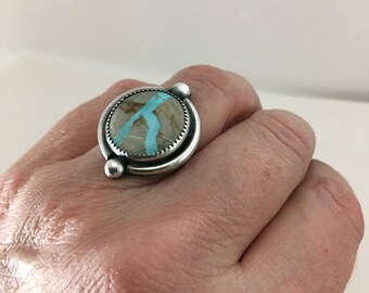 Size 7.25 Royston Ribbon Turquoise Sterling Silver ring