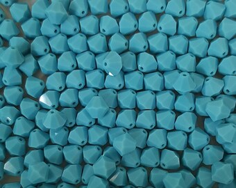 Swarovski 6mm Bicone Crystal Beads - Turquoise, 10, 20 or 50