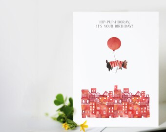Puppy Birthday Card: Hip-Pup-Hooray! It's Your Birthday!