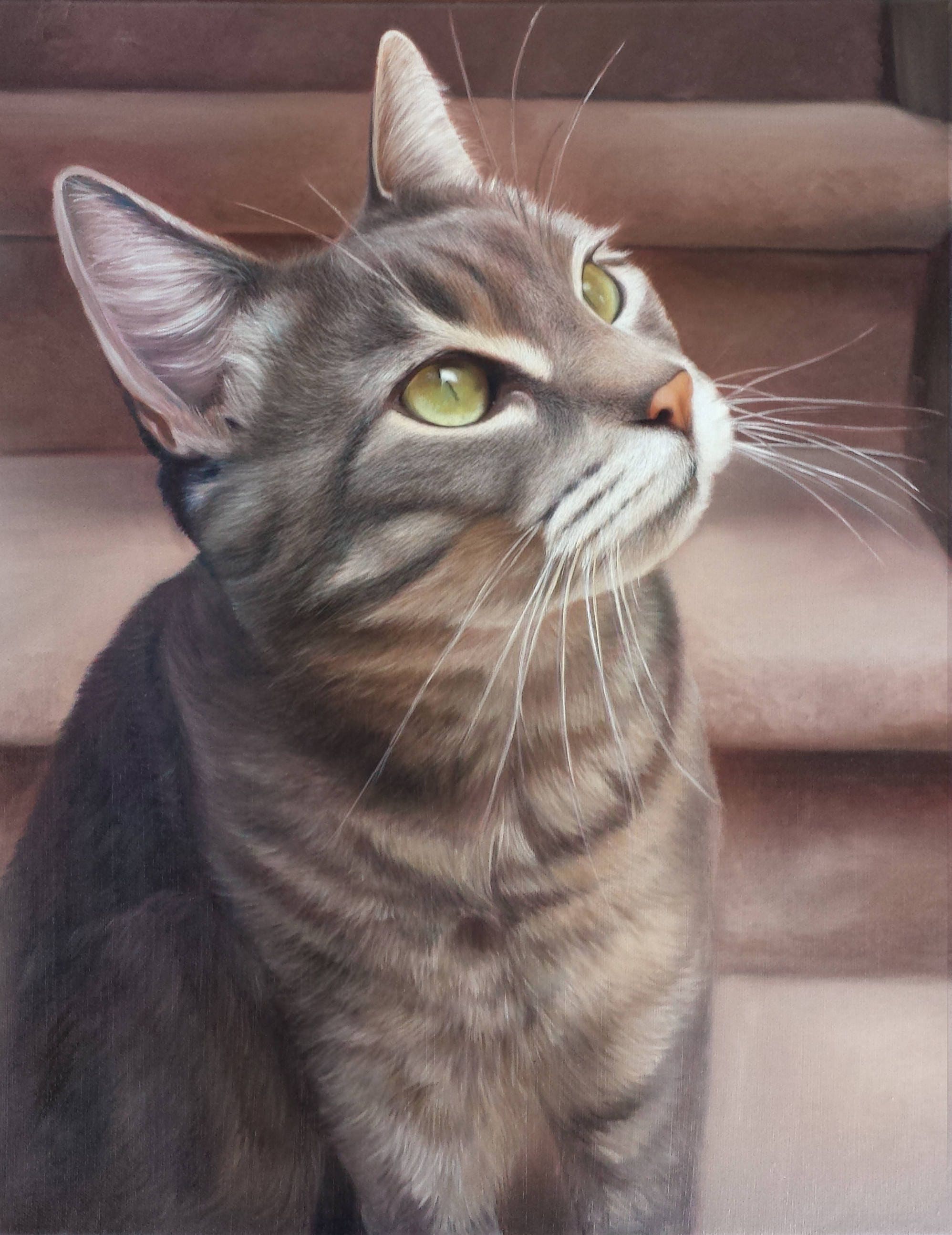 CAT PORTRAIT Oil Painting Pet Portrait Cat Painting 
