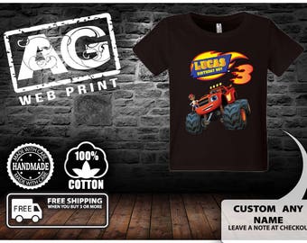 Blaze and The Monster Machines Birthday Shirt..
