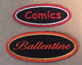 Oval Name Tag Custom Patch sizes 3.5 x 1.5 or 4.00 x 1.75
