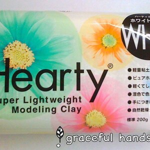 200g Hearty White Lightweight Modelling Clay - Japanese Padico - Air Dry Paper Clay