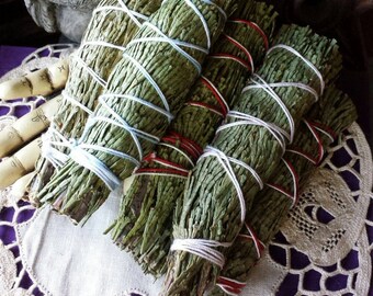 Cedar Smudge Wand, Natural Cedar Incense, Witchcraft Supply, Smudging Wand for Smoke Clearing
