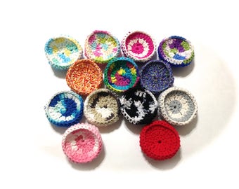 Baker's Dozen Assorted Cotton And Nylon Netting Dish Scrubbies-Mystery Lot Of Thirteen