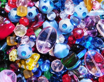 Mystery Bead Grab Bag_Firepolish Bead Mix_A Rainbow of Colors_All Shapes_All Sizes