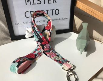 Cord Keychain doubled - neck Keychain - worn necklace key - badge "Japan"