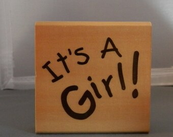 It's A Girl rubber stamp