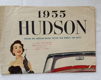 1955 Hudson Dealer Foldout Sales Brochure / Poster