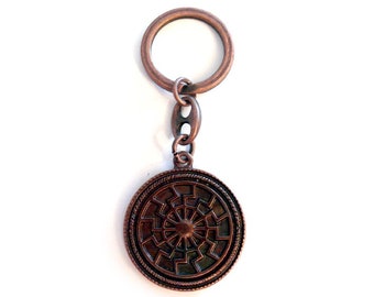 Keychain Sun Altbronze Black Sun Keychain Key fob