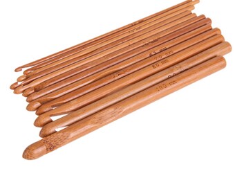 12 piece Bamboo Crochet Hook set