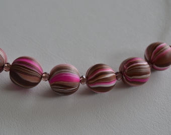 Choker beads pink/Brown