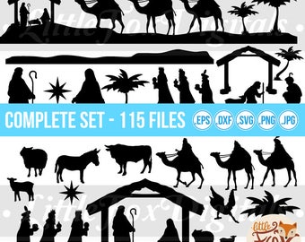 Baby Christ Clipart Christmas Nativity Scene Krippe Set Digital Illustration Scrapbook Art Props Printable