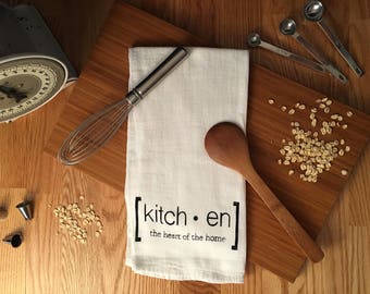 Hand Printed Farmhouse Flour Sack Tea Towel