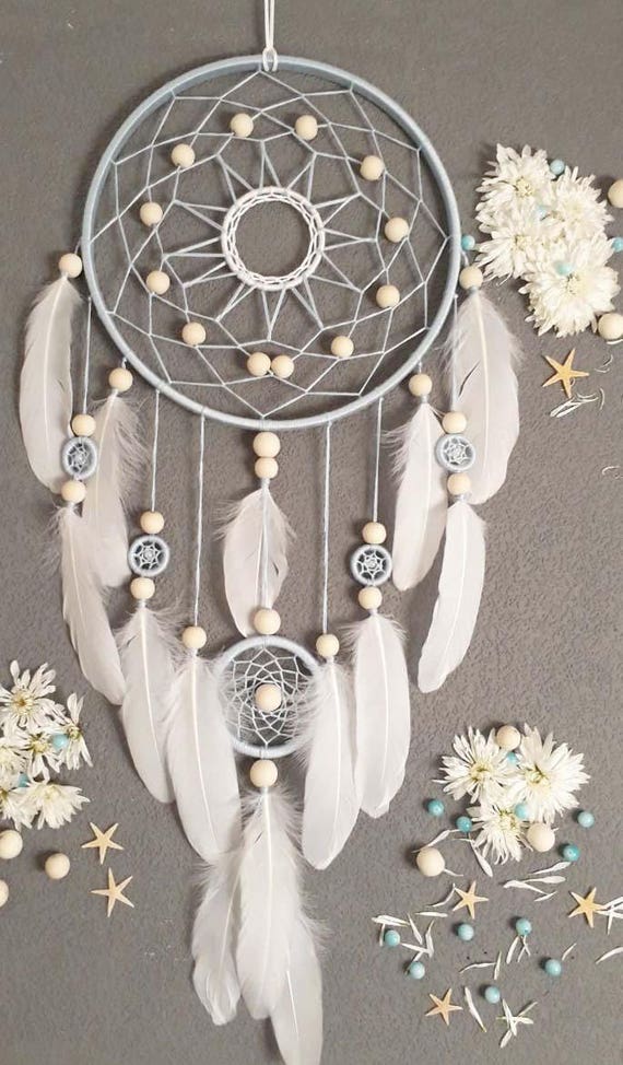 Blue White dream catcher Large dreamcatcher dreamcatchers Boho