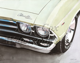 1969 Chevelle Giclee Print of Original Watercolor