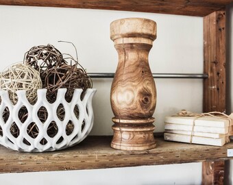 Large Wood Candlestick From A Tree Named Gary