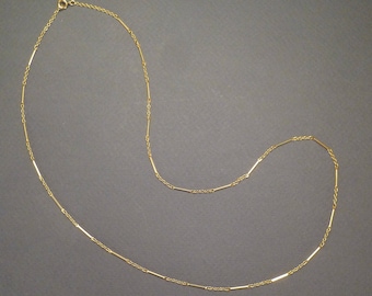 18K Fancy Long and Short Chain 14" c1900 #43