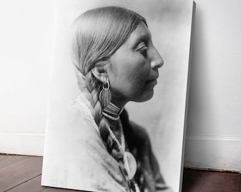 Native American Indian Canvas Print, Chinookan Indian Woman ca. 1910, Indigenous Americans, American Indian, indigenous people, NA54C