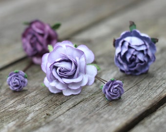 Flower Hair Pins, Flower Bobby Pins, Purple, Plum, Lilac, Flower Hair Pins Bridal, Hair Picks, Floral Bobby Pin ,Rose Bridal, Hair Pins Prom