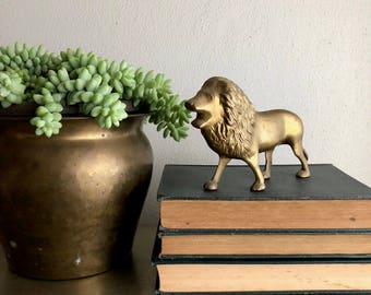 vintage brass lion figurine