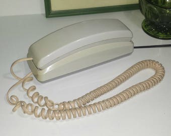 GE Vintage botón teléfono / la década de 1990 Beige teléfono teléfono de escritorio Vintage de la década de 1990 o en la pared para oficina o negocio