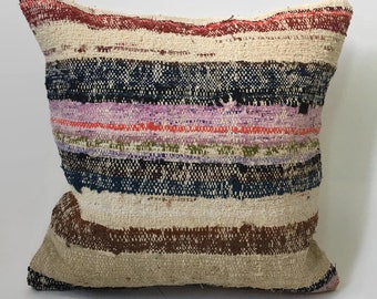 Striped Pillow, Beige Striped Pillow, Modern Striped Pillow, Turkish Pillow, Moroccan Pillow, Decorative Pillow