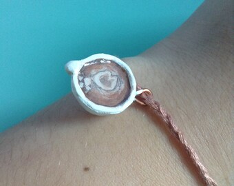 Cat Coffee Charm Bracelet
