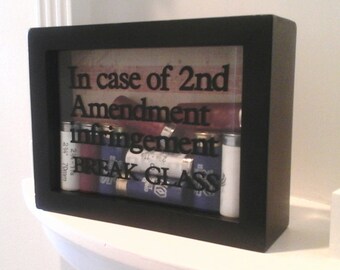 Bullet frame, shadow box FREE SHIPPING, 2nd amendment, gun rights, shot gun shell, novelty, Father's day gift, man cave, military, police