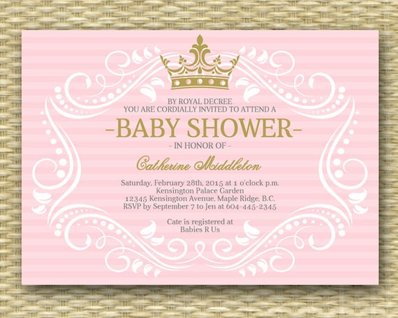 Pink Princess Baby Shower Invitations 9