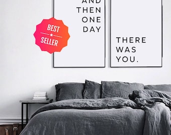 Top Selling Love Print, And then one day there was you, Love quote print, Gift for Him, Boyfriend Gift, Love printable, Gift for husband