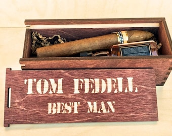 Groomsmen Proposal, Groomsman Gift Box, Groomsman Box, Father of The Bride, Unique Groomsmen Gift, Cigar Box, Man Gift, Be My Best Man