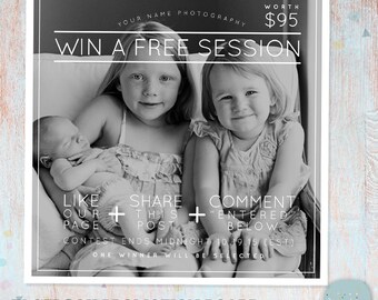 Facebook Promotion Like Share Comment Promotion Marketing Board - Photoshop template - IB005 - INSTANT DOWNLOAD
