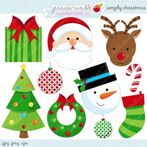 Simply Christmas Cute Christmas Digital Clipart Commercial Simply Christmas Cute Christmas Digital Clipart Commercial