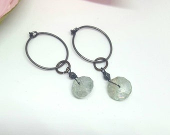 Moonstone and oxidized silver 925 earrings Helena Design