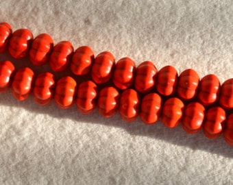 Orange Magnesite Pumpkin Beads