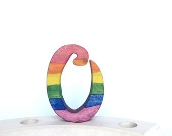 Zero Birthday Ring Ornament, Wood Zero, Waldorf Birthday Ring Ornament